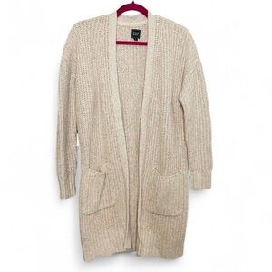GAP Pastel Confetti Marled Chunky Knit Cardigan – Cozy Open Front Long Cardigan
